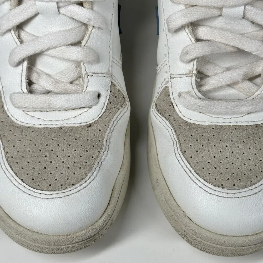 Veja Shoes Women Size 7 V-10 CWL California White Blue Logo Leather Sneakers - Picture 5 of 16